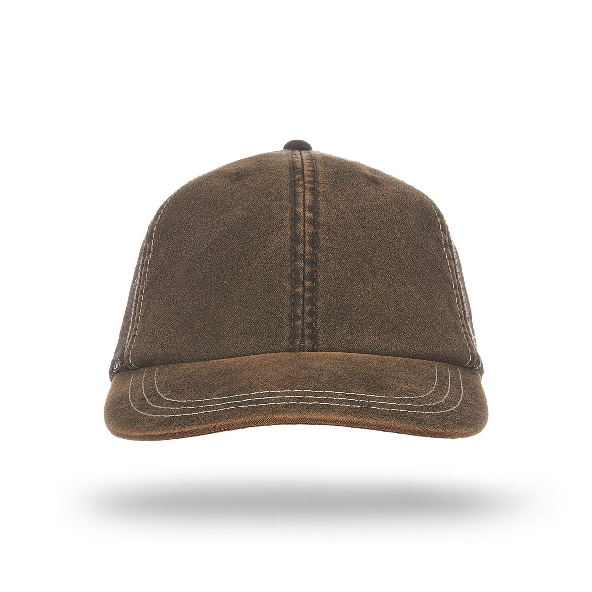 Brown 6 Panel Weather-Washed  Cap with