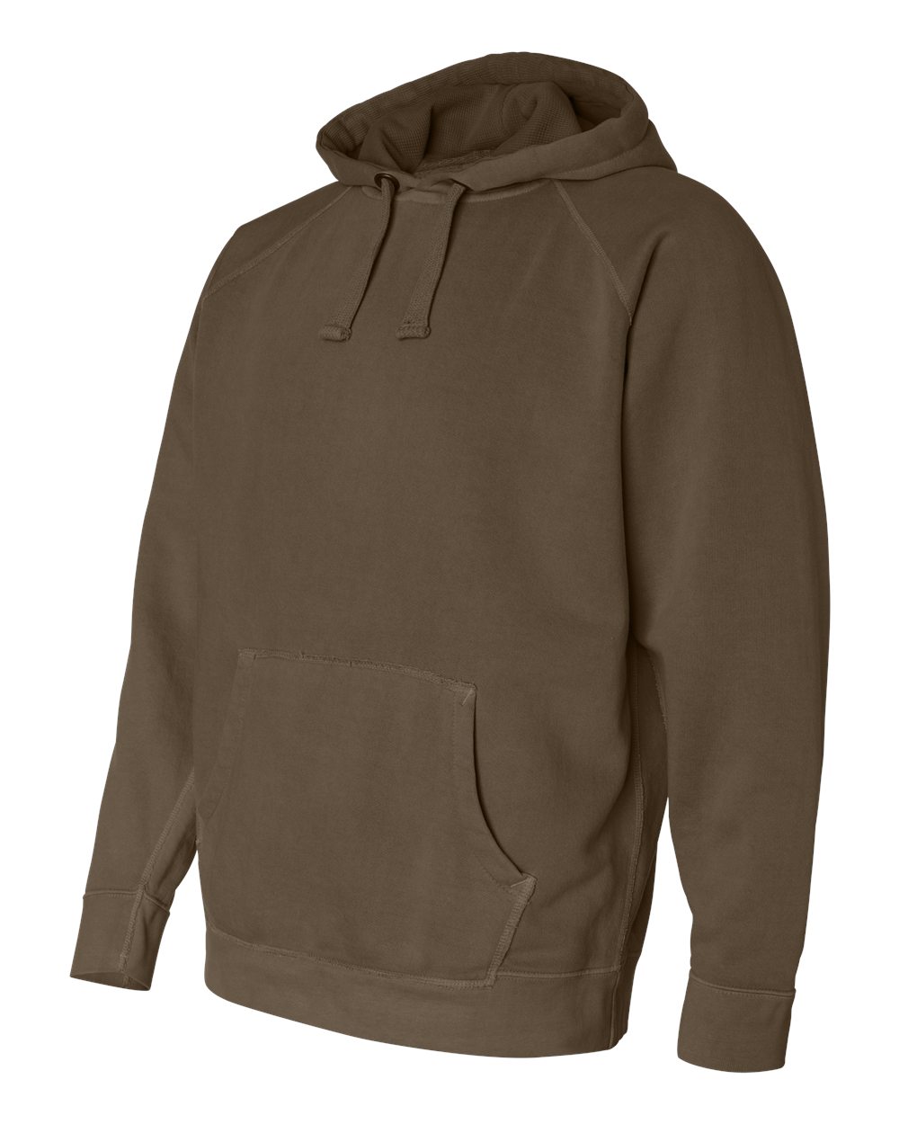 Brown Garment Dyed Hooded Sweatshirt - 1565