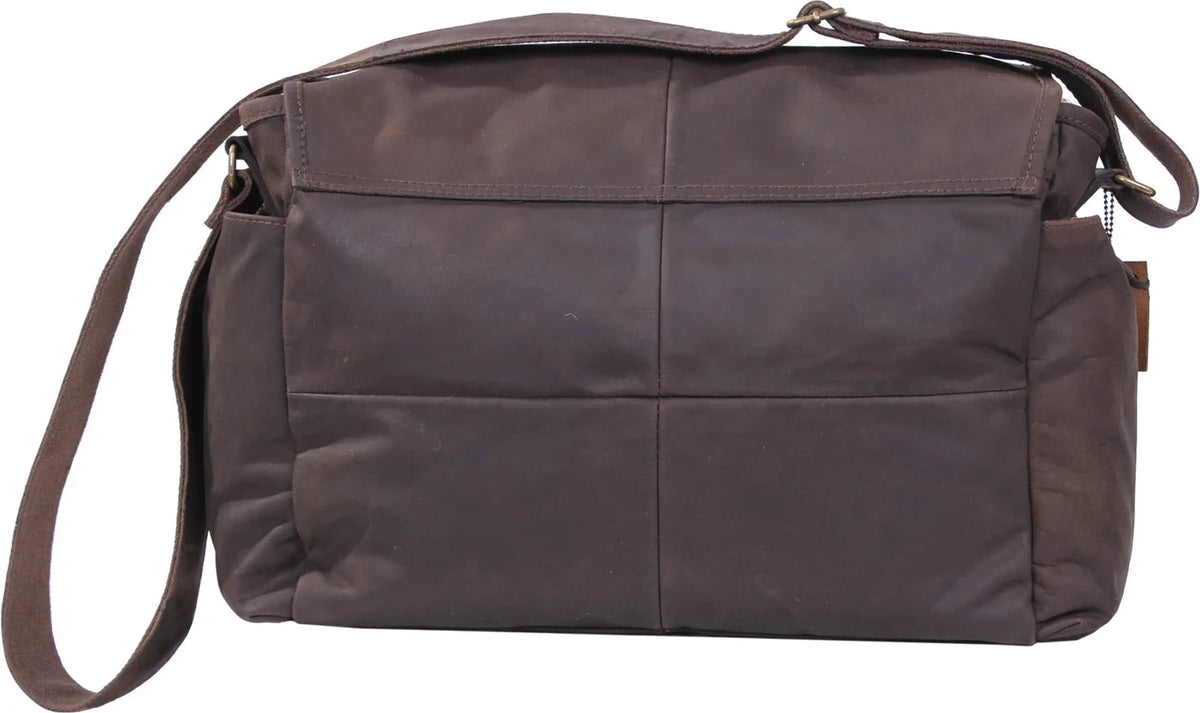 Brown Leather Classic Messenger Bag