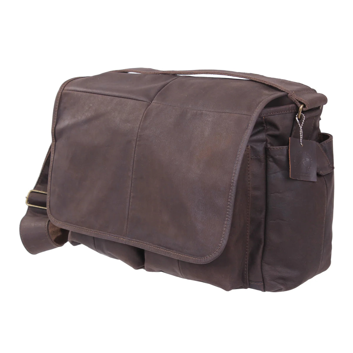 Brown Leather Classic Messenger Bag