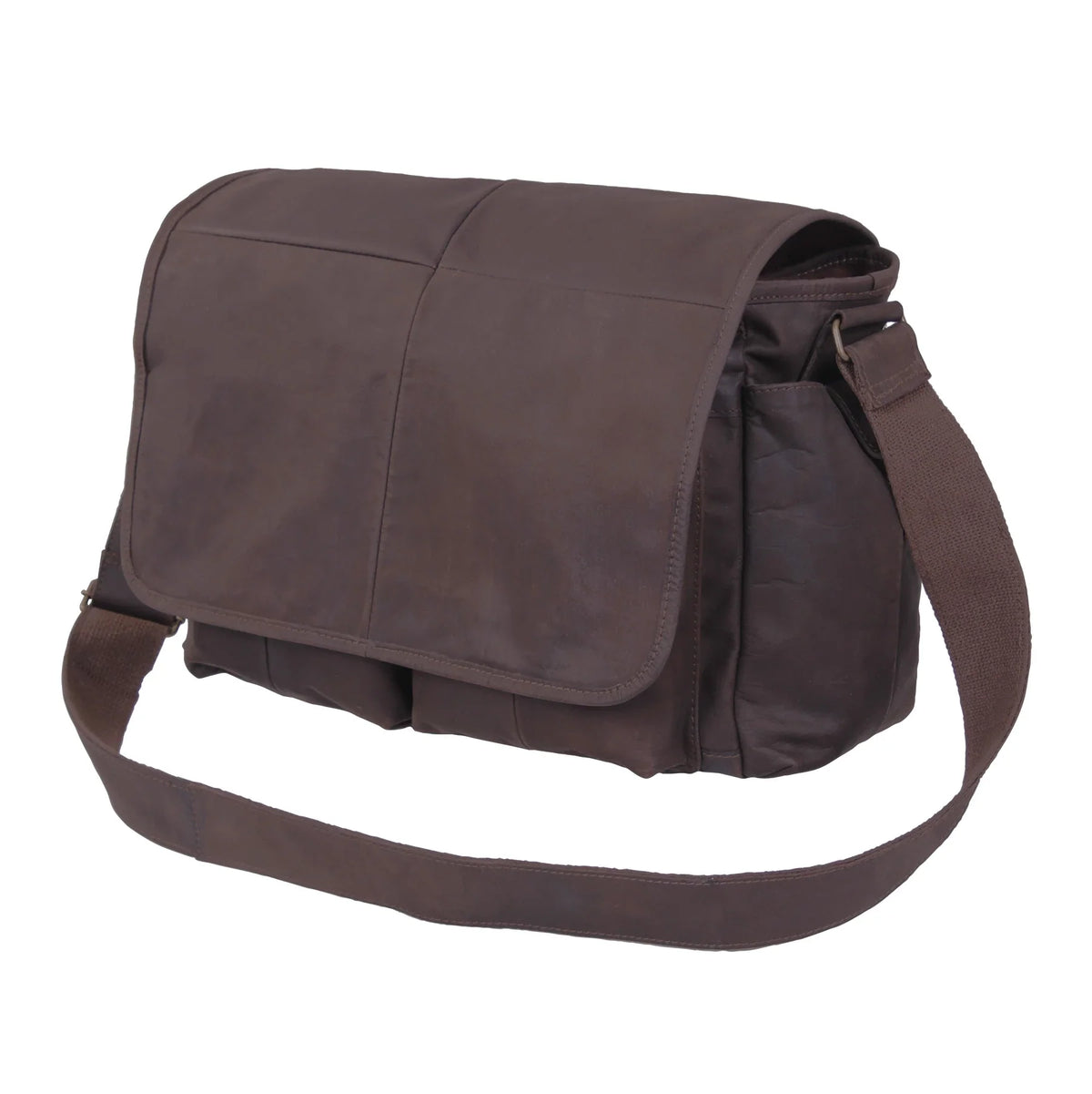 Brown Leather Classic Messenger Bag