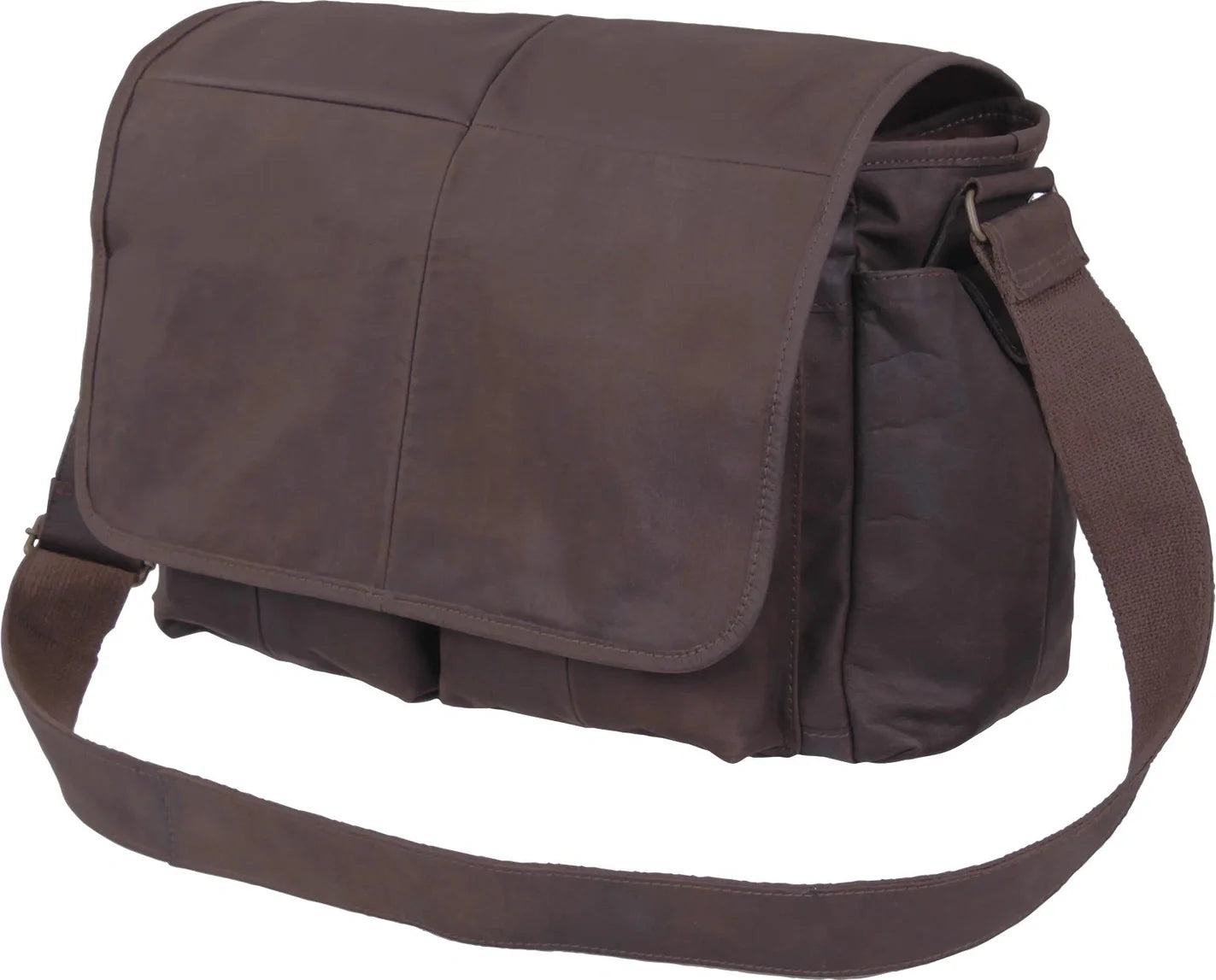 Brown Leather Classic Messenger Bag