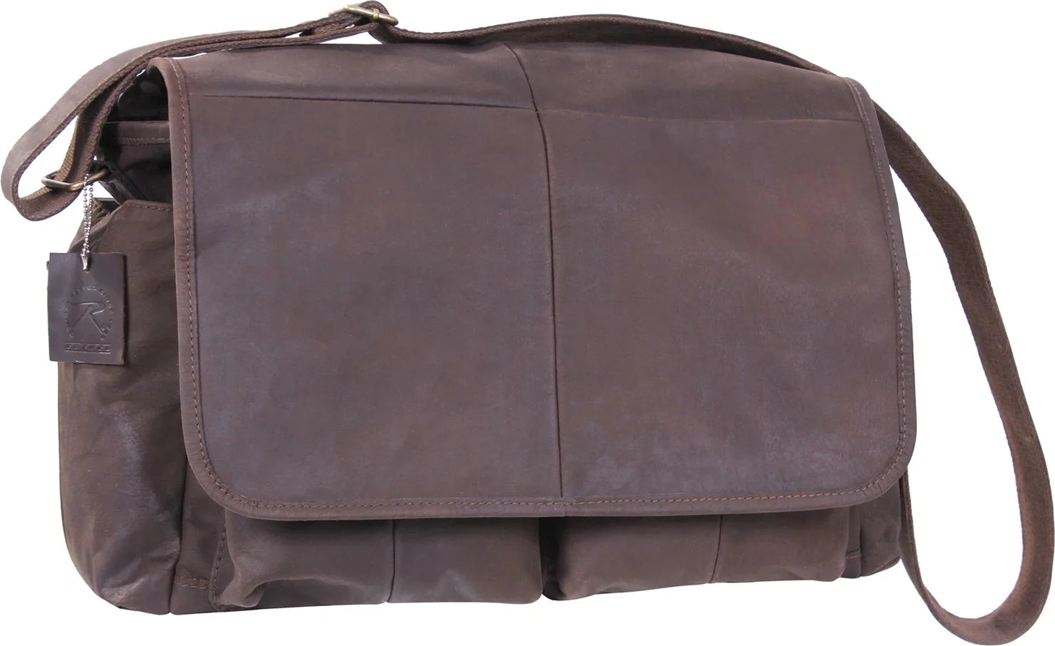 Brown Leather Classic Messenger Bag