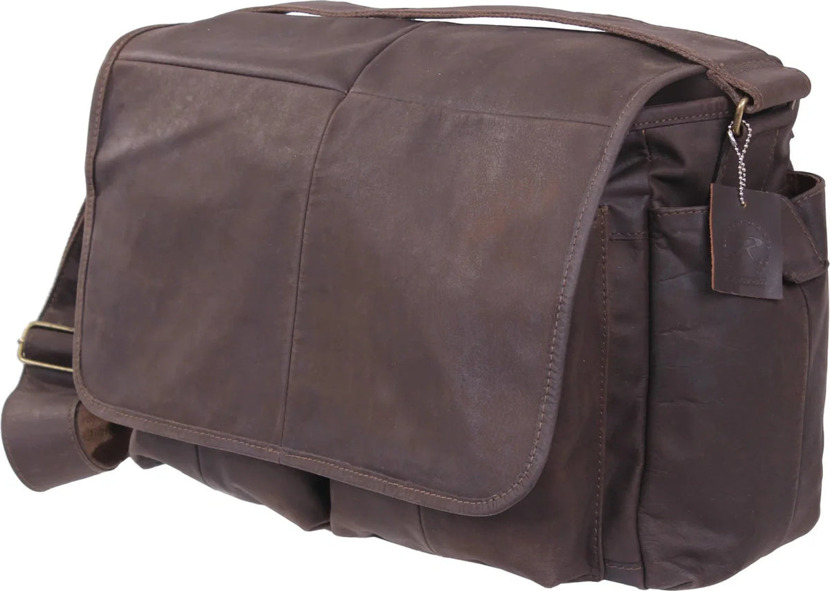 Brown Leather Classic Messenger Bag