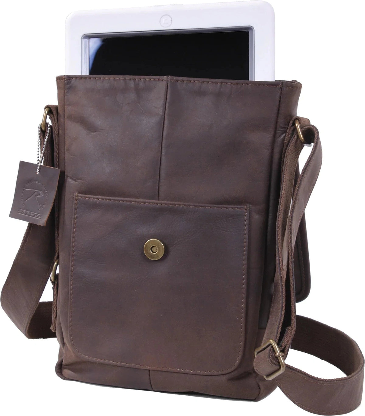 Brown Leather Military Tech Bag