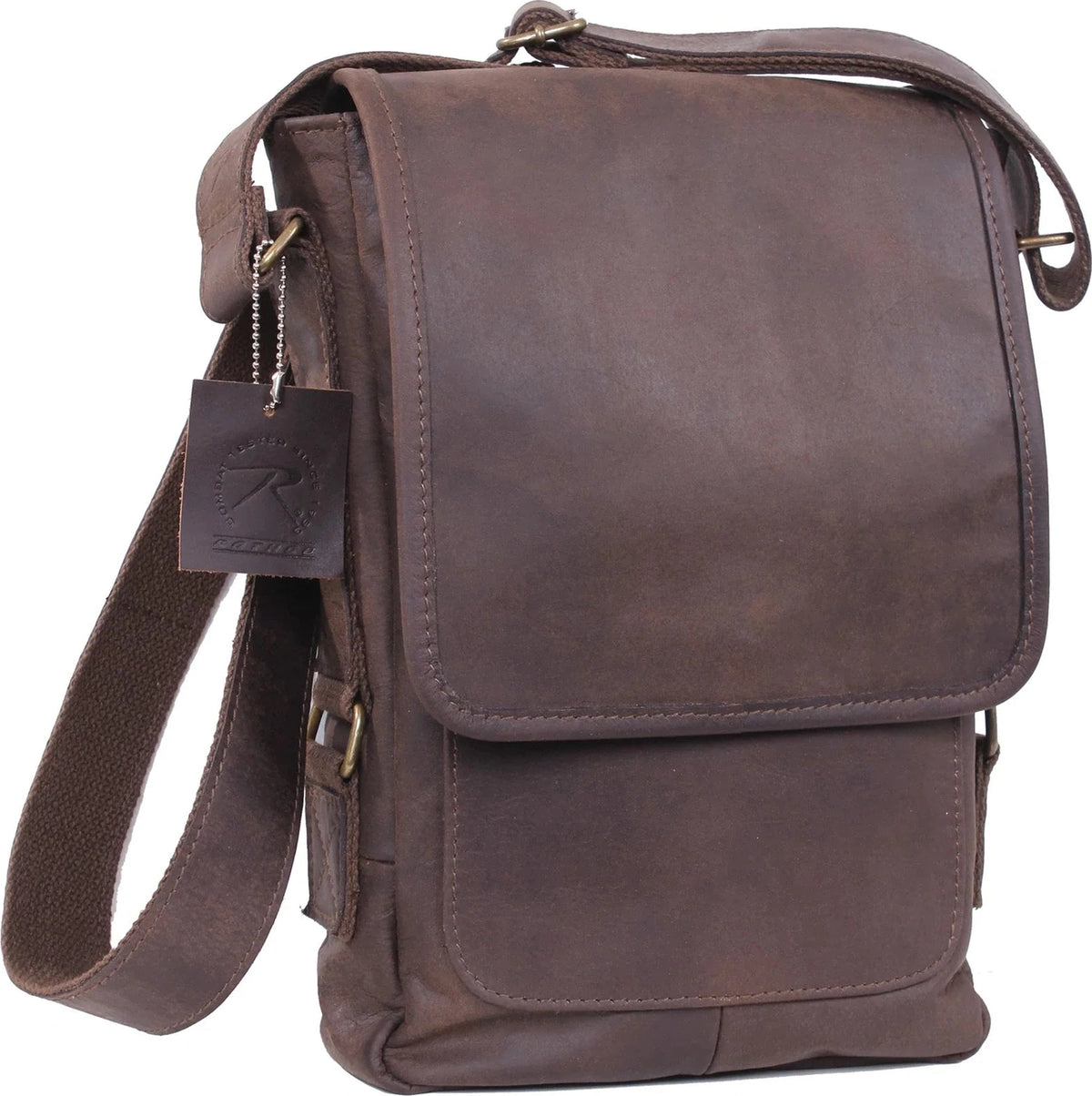 Brown Leather Military Tech Bag