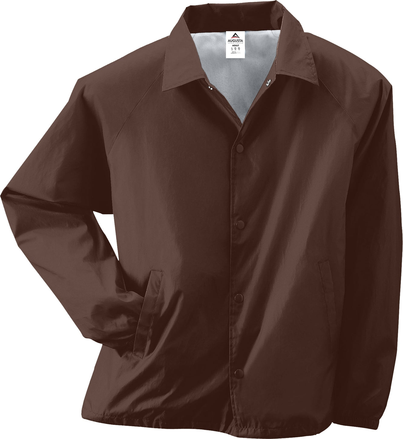 BROWN NYLON COACH S JACKET/LINED