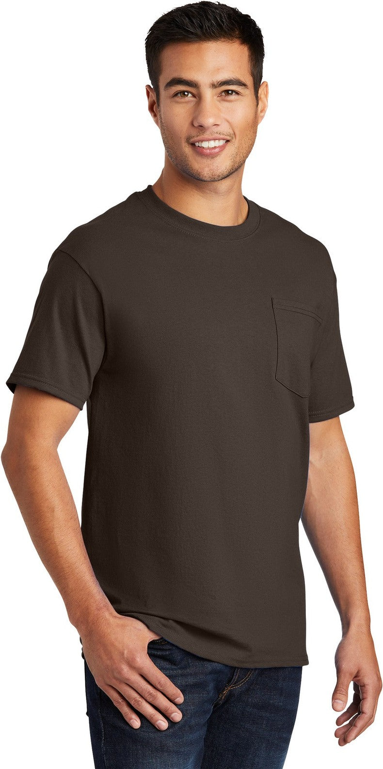 Brown Port & Co Essential Pocket Tee. PC61P