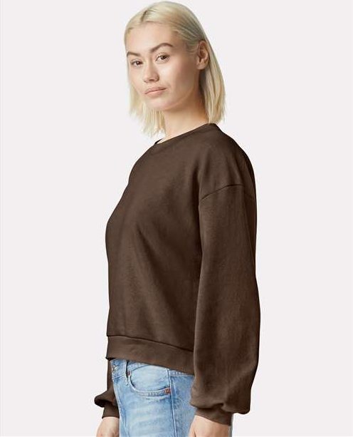 Brown ReFlex Women&#39;s Fleece Crewneck Sweatshirt - RF494