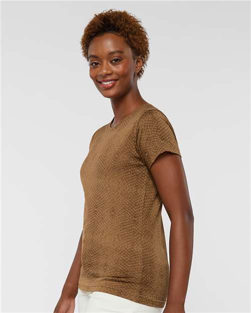 Brown Reptile Women&#39;s Fine Jersey Tee - 3516