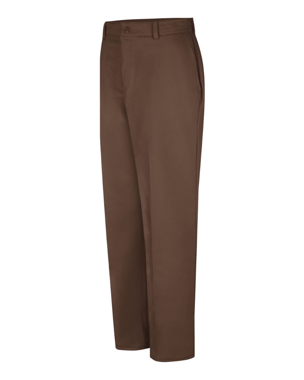 Brown - Unhemmed Wrinkle-Resistant Cotton Work Pants - PC20