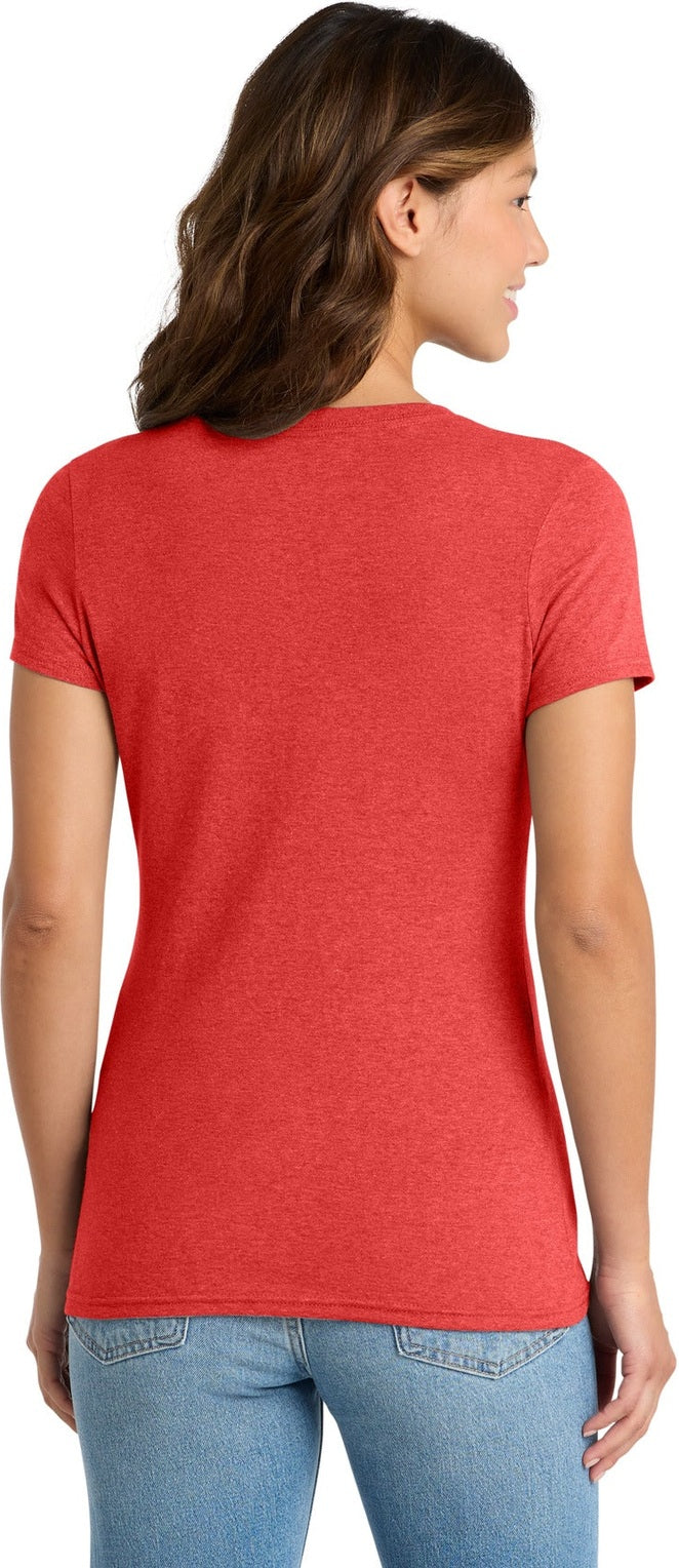 BrtRedHthr Port & Co Women's Tri-Blend V-Neck Tee. LPC330V