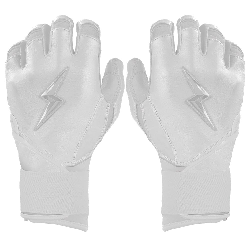 Bruce Bolt Bear Series Long Cuff Batting Gloves - Whiteout