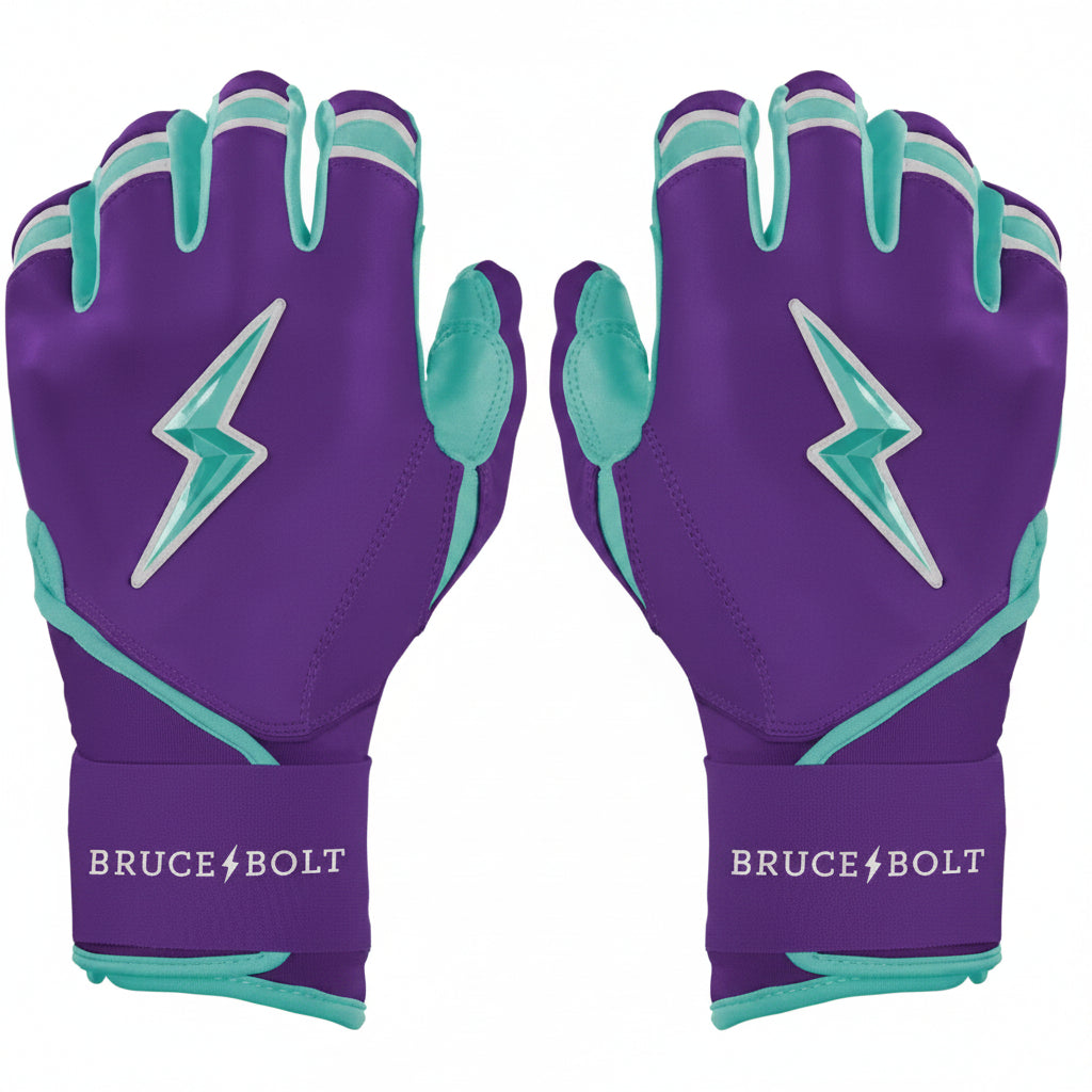 Bruce Bolt Creator Series Long Cuff Batting Gloves - Purple