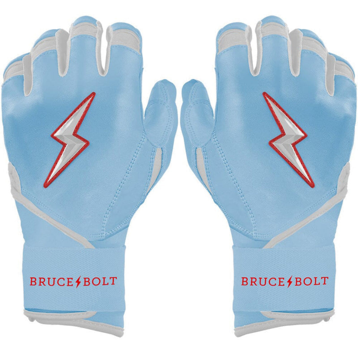 Bruce Bolt Ian Happ Signature Series Long Cuff Batting Gloves - Baby Blue - Youth Xl