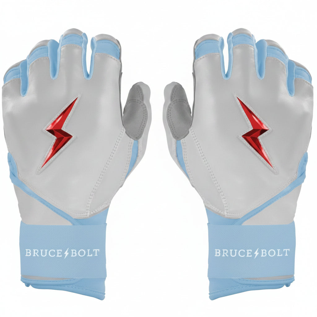 Bruce Bolt Ian Happ Signature Series Long Cuff Batting Gloves - White - Adult s