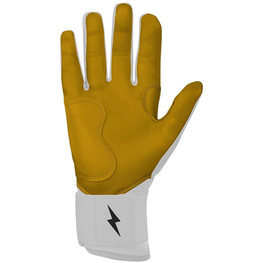 Bruce Bolt Original Series Long Cuff Batting Gloves - White