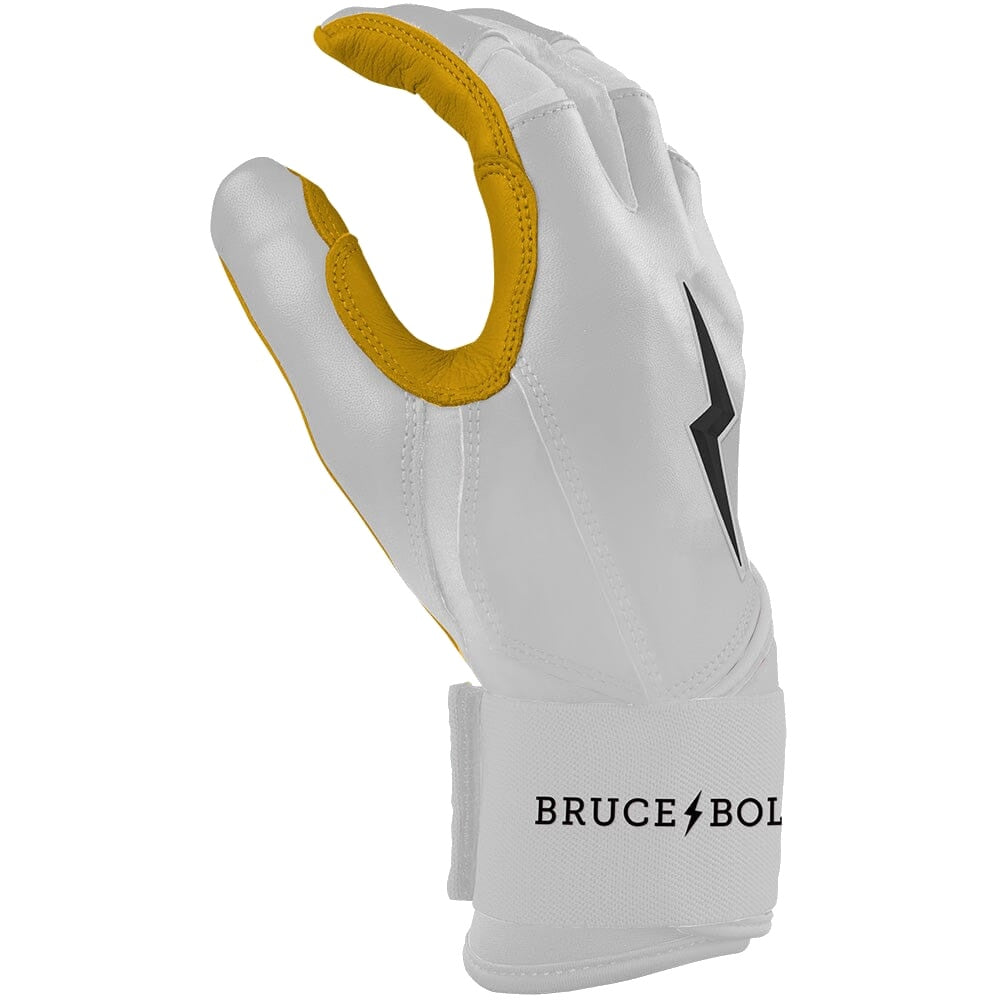 Bruce Bolt Original Series Long Cuff Batting Gloves - White