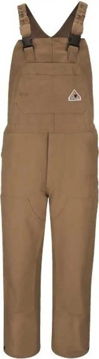 Bulwark Blf6 Knee Zip Bib Coveralls Brown Duck 34i