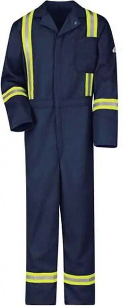 Bulwark Cect Classic Coverall with Reflective Trim Excel Fr Navy Yellow