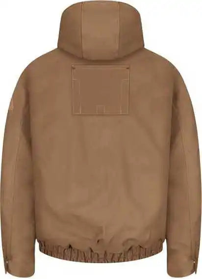Bulwark Jlh4l Brown Duck Hooded Jacket - Excel Fr Comfortouch - Long Sizes