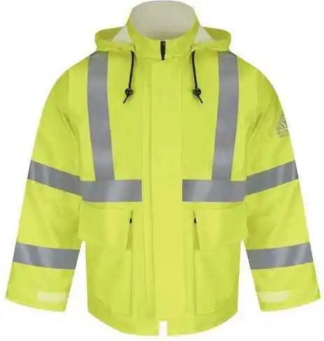 Bulwark Jxn4 Hi-visibility Flame-resistant Rain Jacket - Yellow Green