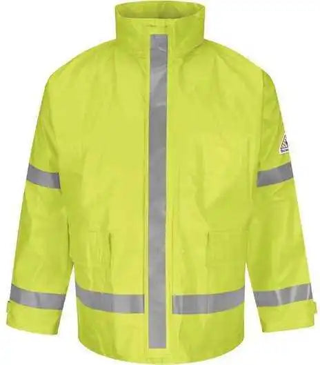 Bulwark Jxn6 Hi-visibility Flame-resistant Rain Jacket - Yellow Green
