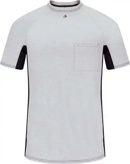 Bulwark Mps4 Short Sleeve Fr Two Tone Base Layer with Concealed Chest Pocket Excel Gray
