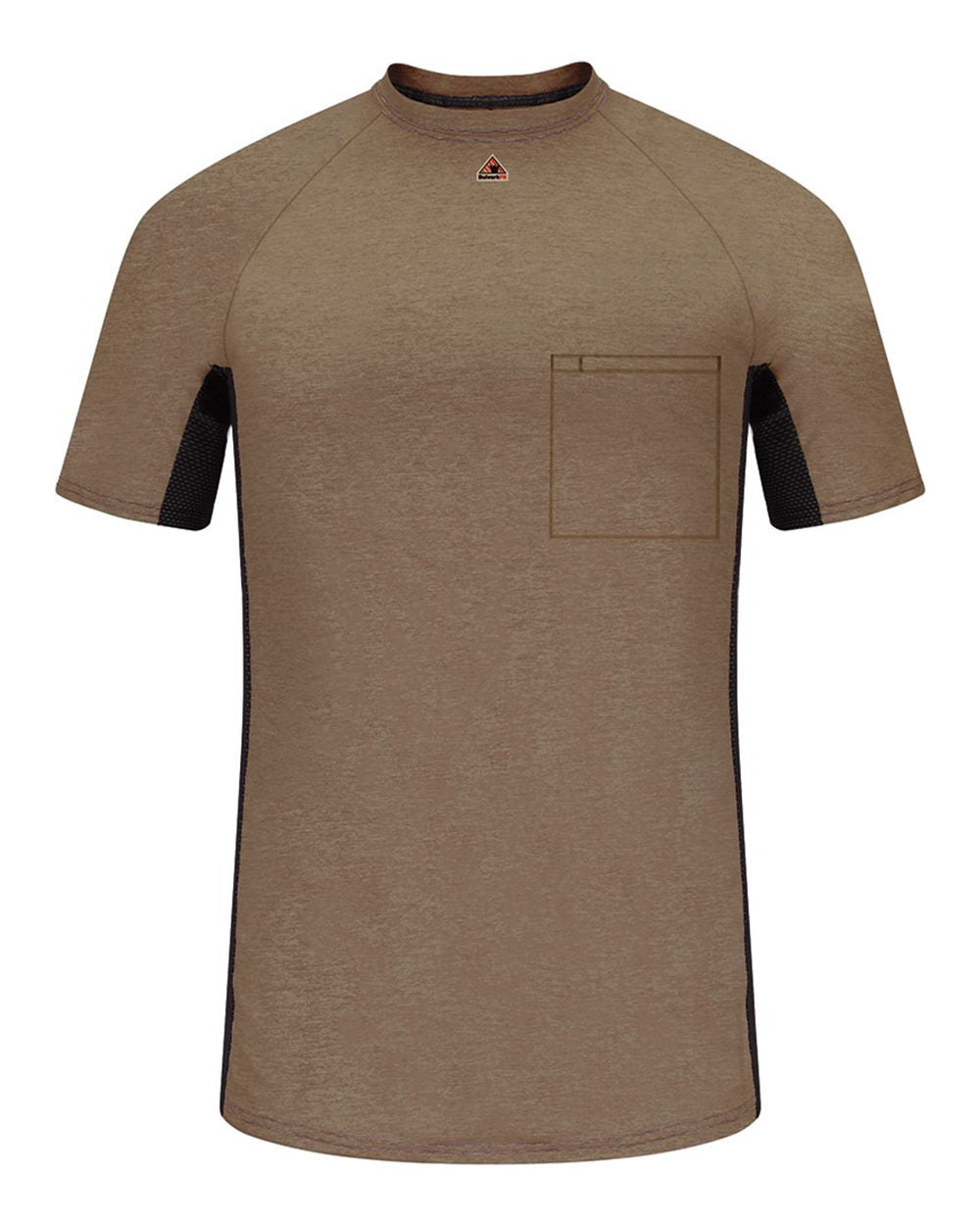 Bulwark Mps4 Short Sleeve Fr Two-tone Base Layer with Concealed Chest Pocket- Excel - Khaki