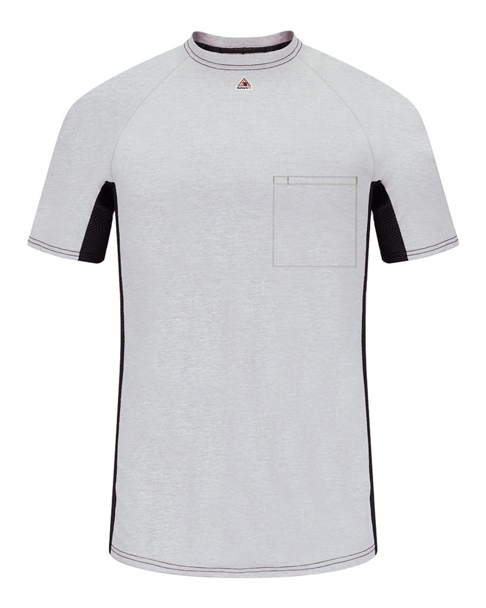 Bulwark Mps4 Short Sleeve Fr Two-tone Base Layer with Concealed Chest Pocket- Excel - Grey