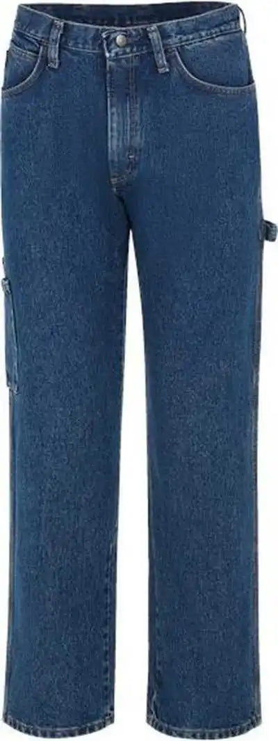 Bulwark Pej8 Flame Resistant Pre-washed Denim Dungaree - Stone Wash - 32i