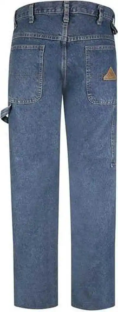 Bulwark Pej8ext Flame Resistant Pre-washed Denim Dungaree - Extended Sizes - Stone Wash- 37ui - Gray / 50w
