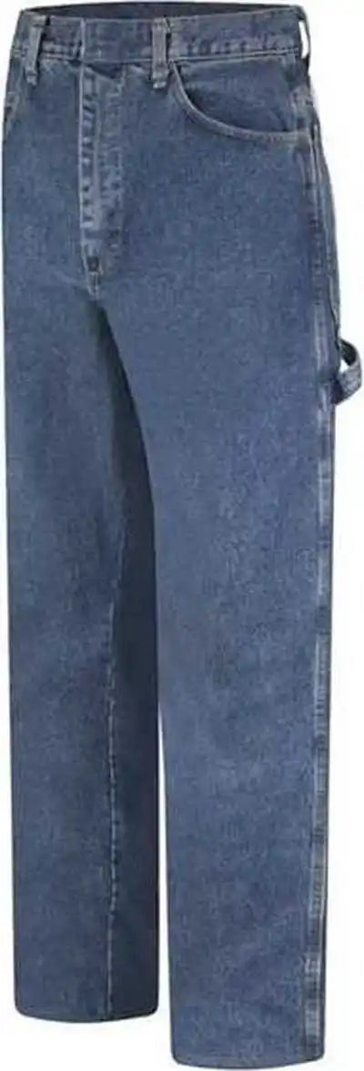 Bulwark Pej8ext Flame Resistant Pre-washed Denim Dungaree - Extended Sizes - Stone Wash- 37ui - Gray / 50w