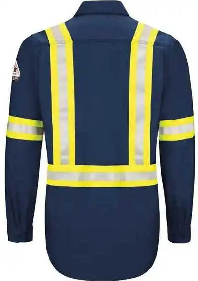 Bulwark Qs40el Iq Series Endurance Enhanced Visibility Work Shirt Long Sizes - Navy