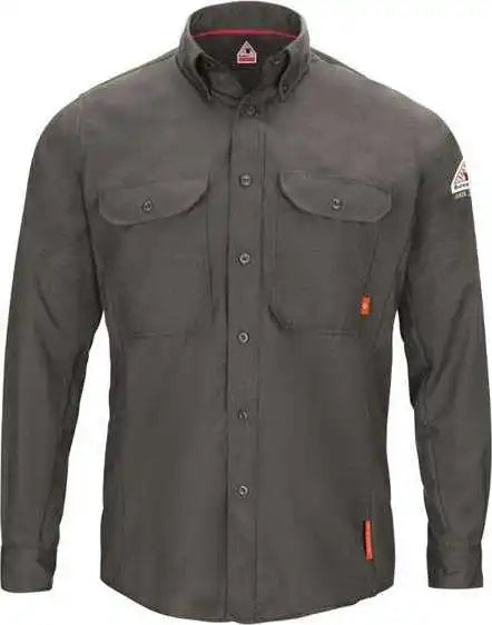 Bulwark Qs50 Iq Series Long Sleeve Comfort Woven Lightweight Shirt Dark Gray