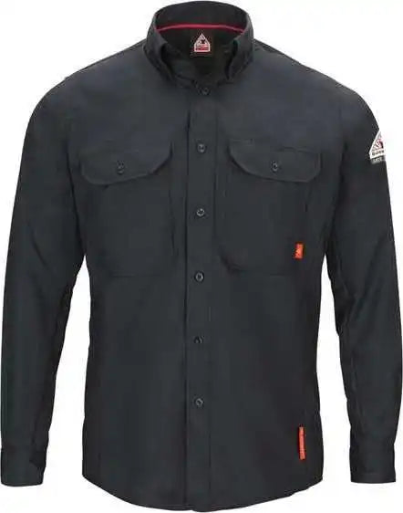Bulwark Qs50 Iq Series Long Sleeve Comfort Woven Lightweight Shirt - Navy