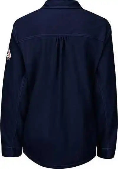 Bulwark Qt15 Iq Series Women’s Long Sleeve Polo with 4-button Placket - Dark Blue