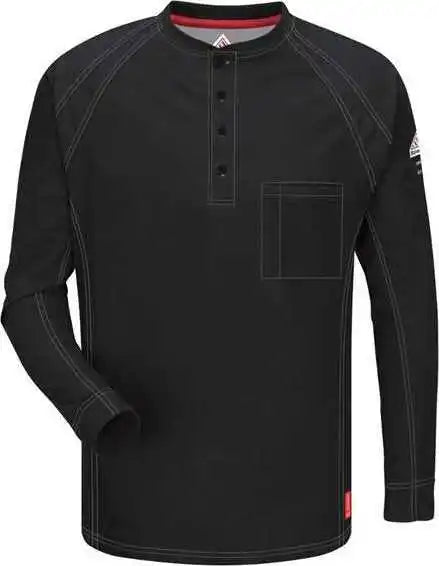 Bulwark Qt20 Long Sleeve Henley Black