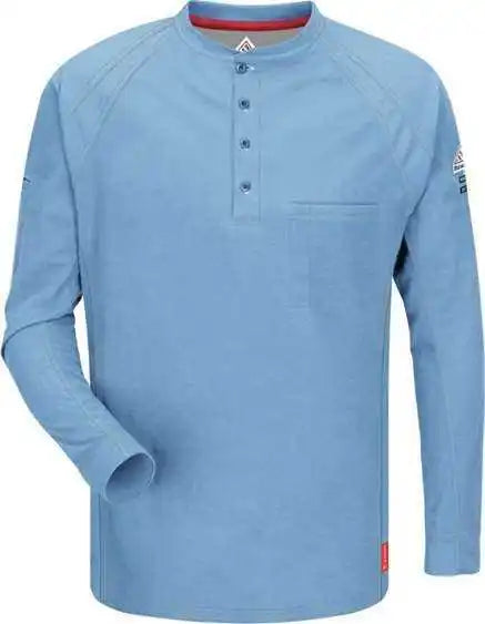 Bulwark Qt20 Long Sleeve Henley - Blue