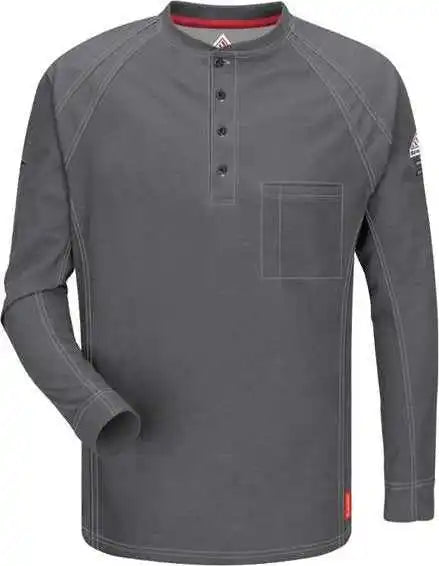 Bulwark Qt20 Long Sleeve Henley - Charcoal