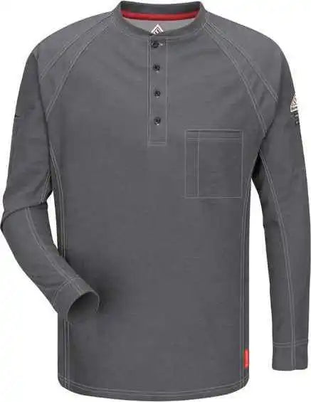 Bulwark Qt20l Long Sleeve Henley Sizes - Charcoal