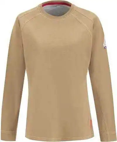 Bulwark Qt31 Iq Series Comfort Knit Women’s Long Sleeve Tee - Khaki