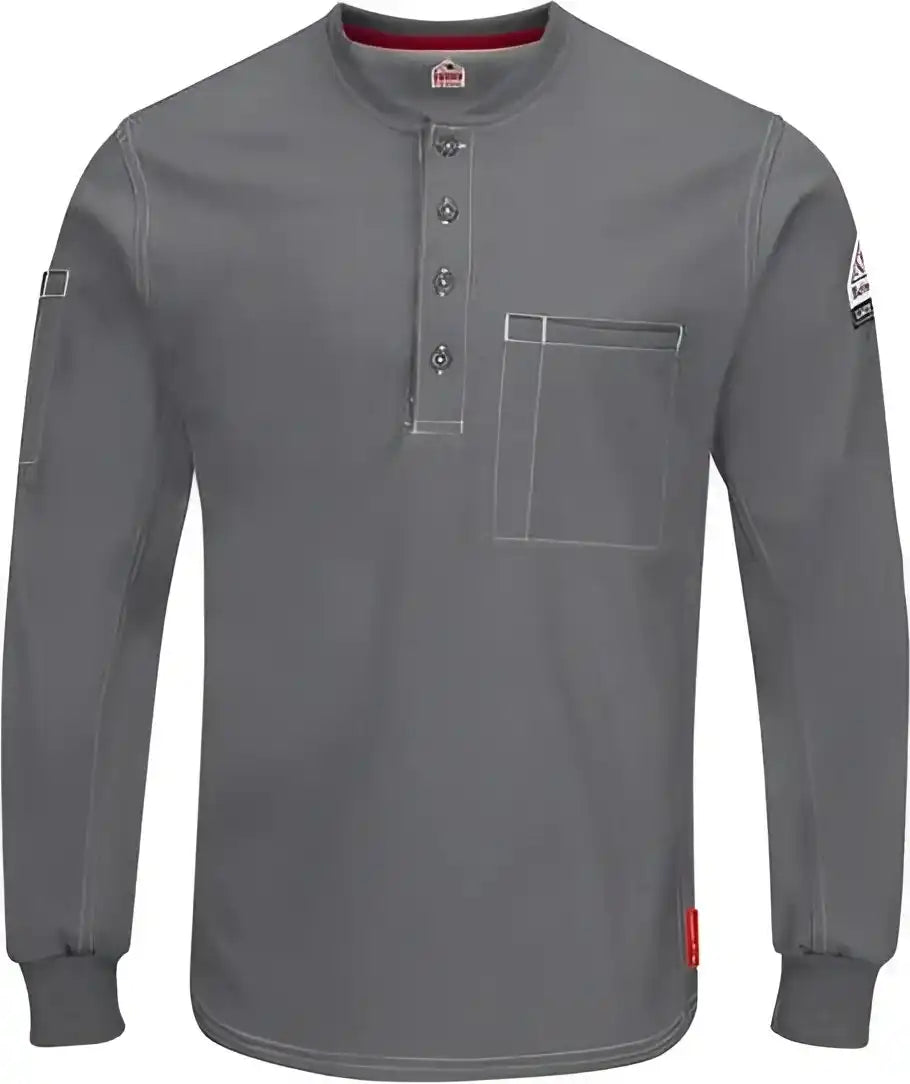 Bulwark Qt40 Iq Series Plus Long Sleeve Henley Charcoal