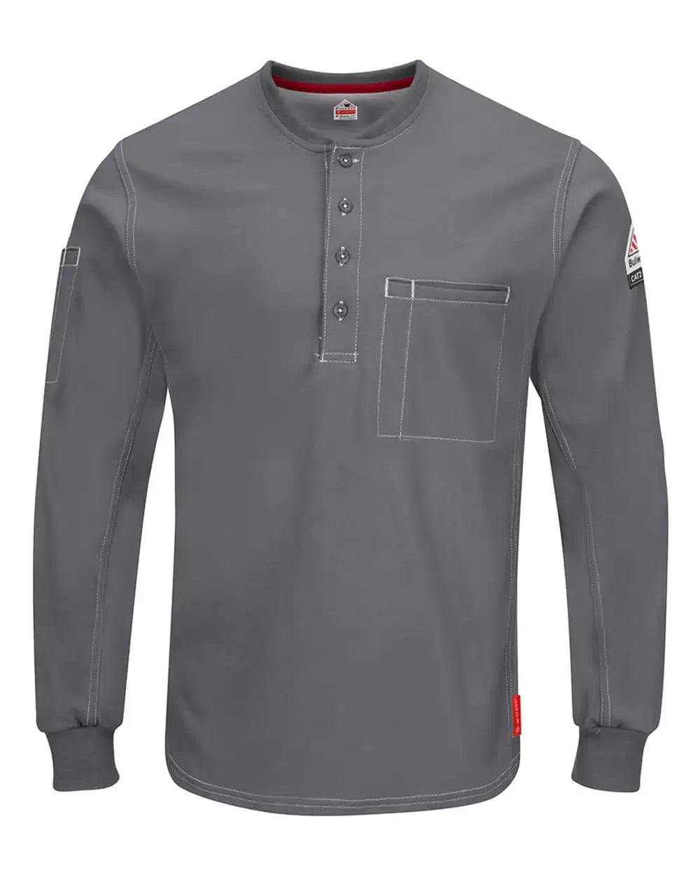 Bulwark Qt40 Iq Series® Plus Long Sleeve Henley - Charcoal - s