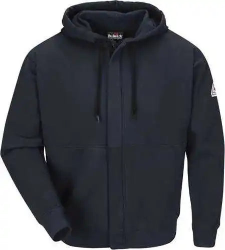 Bulwark Seh4 Zip-front Hooded Sweatshirt - Navy