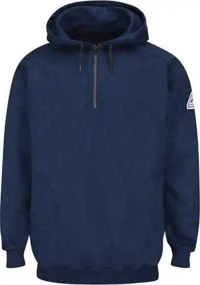 Bulwark Seh8l Pullover Hooded Fleece Sweatshirt Quarter-zip - Long Sizes - Navy