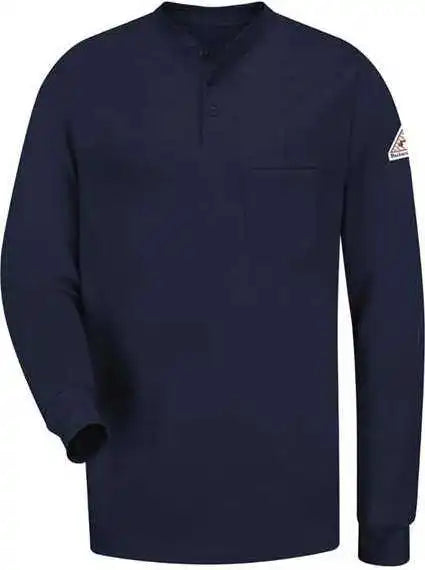 Bulwark Sel2 Long Sleeve Tagless Henley Shirt Navy