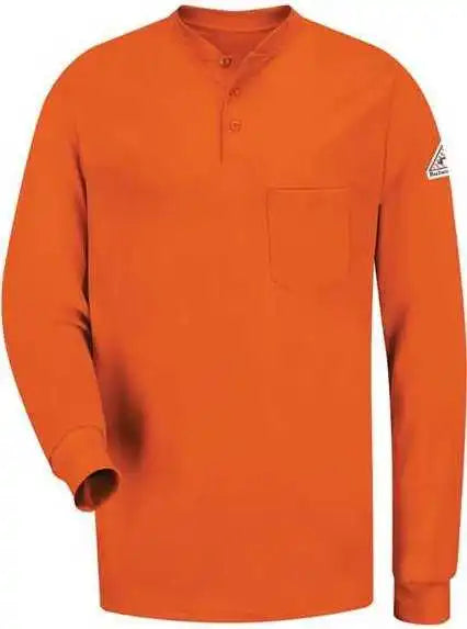 Bulwark Sel2 Long Sleeve Tagless Henley Shirt Orange