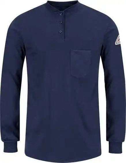 Bulwark Sel3 Women’s Long Sleeve Tagless Henley Shirt Navy