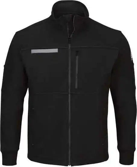 Bulwark Sez2 Zip Front Fleece Jacket-cotton Spandex Blend - Black
